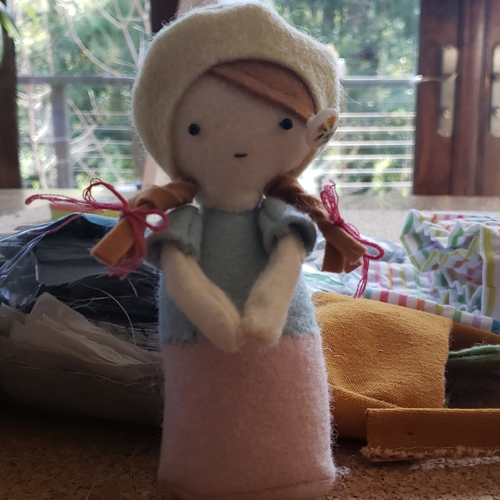 hand made 100% wool felt doll
